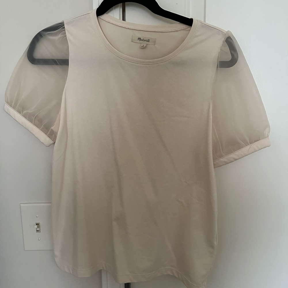 Madewell sheer sleeve top size small